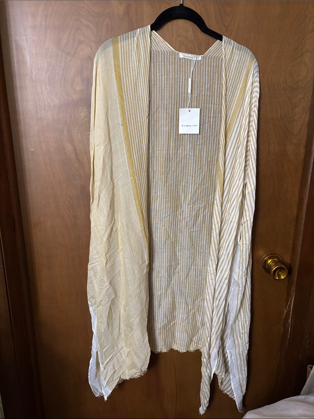 Do everything in love Yellow and White Striped Swim Coverup